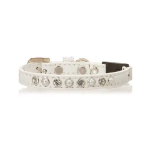 Pearl and Rhinestone Cat Safety Collar in White