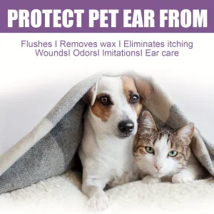 Pet Ear Wash Drops and Cleaning Swabs for Ear Infections