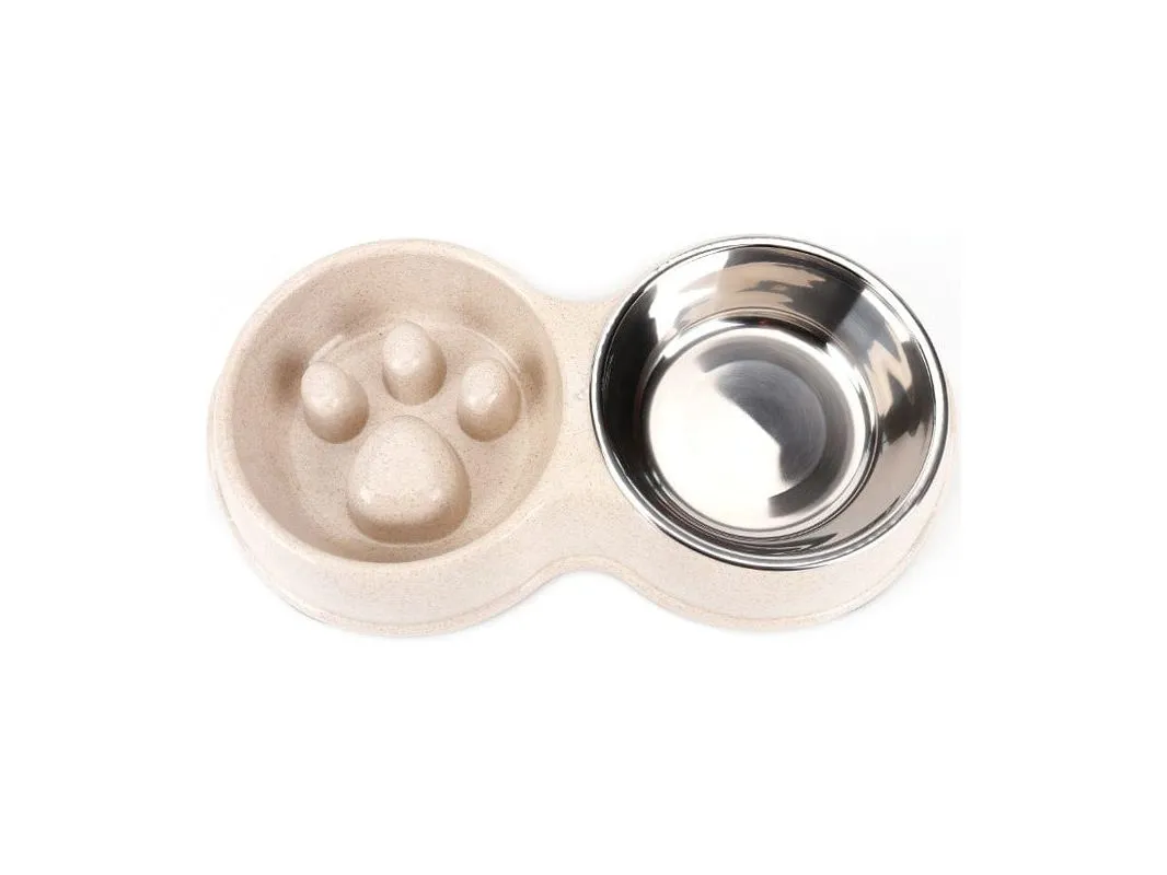 Pet Slow Food Double Bowl 31.5x17.5x6