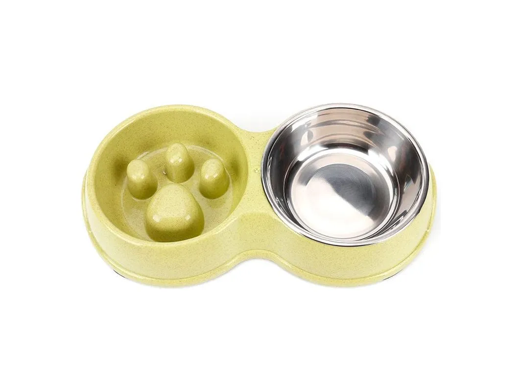 Pet Slow Food Double Bowl 31.5x17.5x6