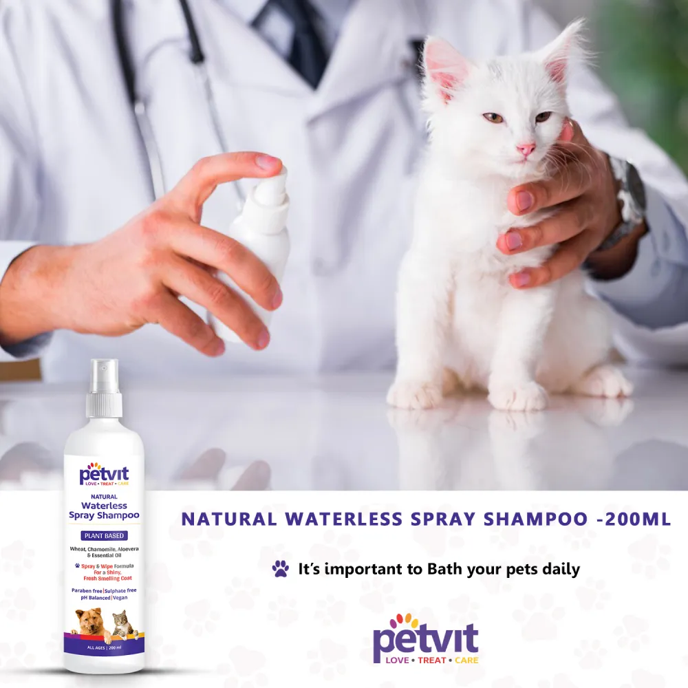 Petvit Plant Based Natural Waterless Shampoo for Dogs (Limited Shelf Life)