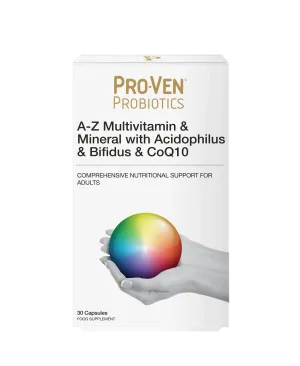 Pro-Ven A-Z Multivitamin & Mineral with Acidophilus & Bifidus & CoQ10 30 Capsules