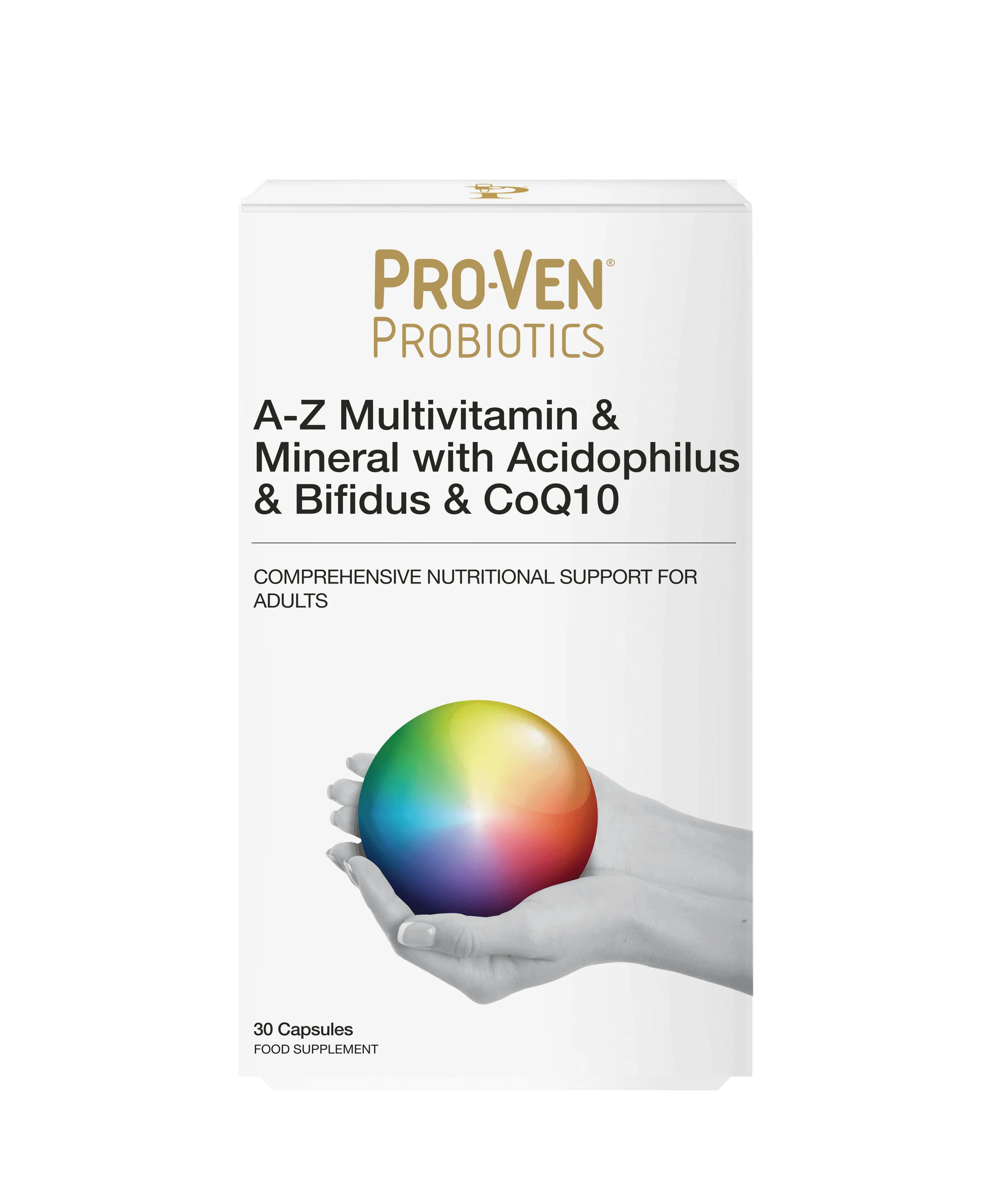 Pro-Ven A-Z Multivitamin & Mineral with Acidophilus & Bifidus & CoQ10 30 Capsules