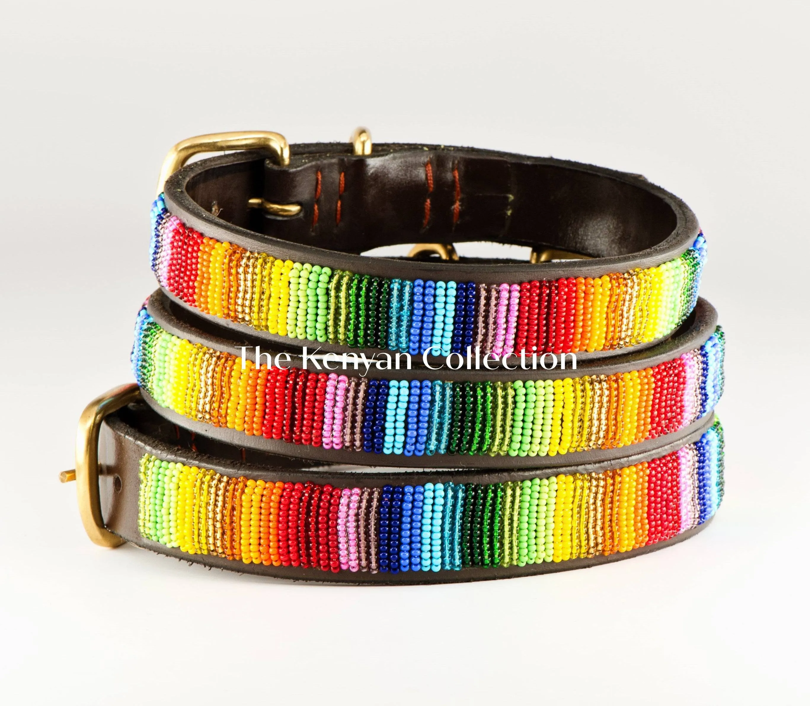 "Rainbow" Beaded Dog Collar