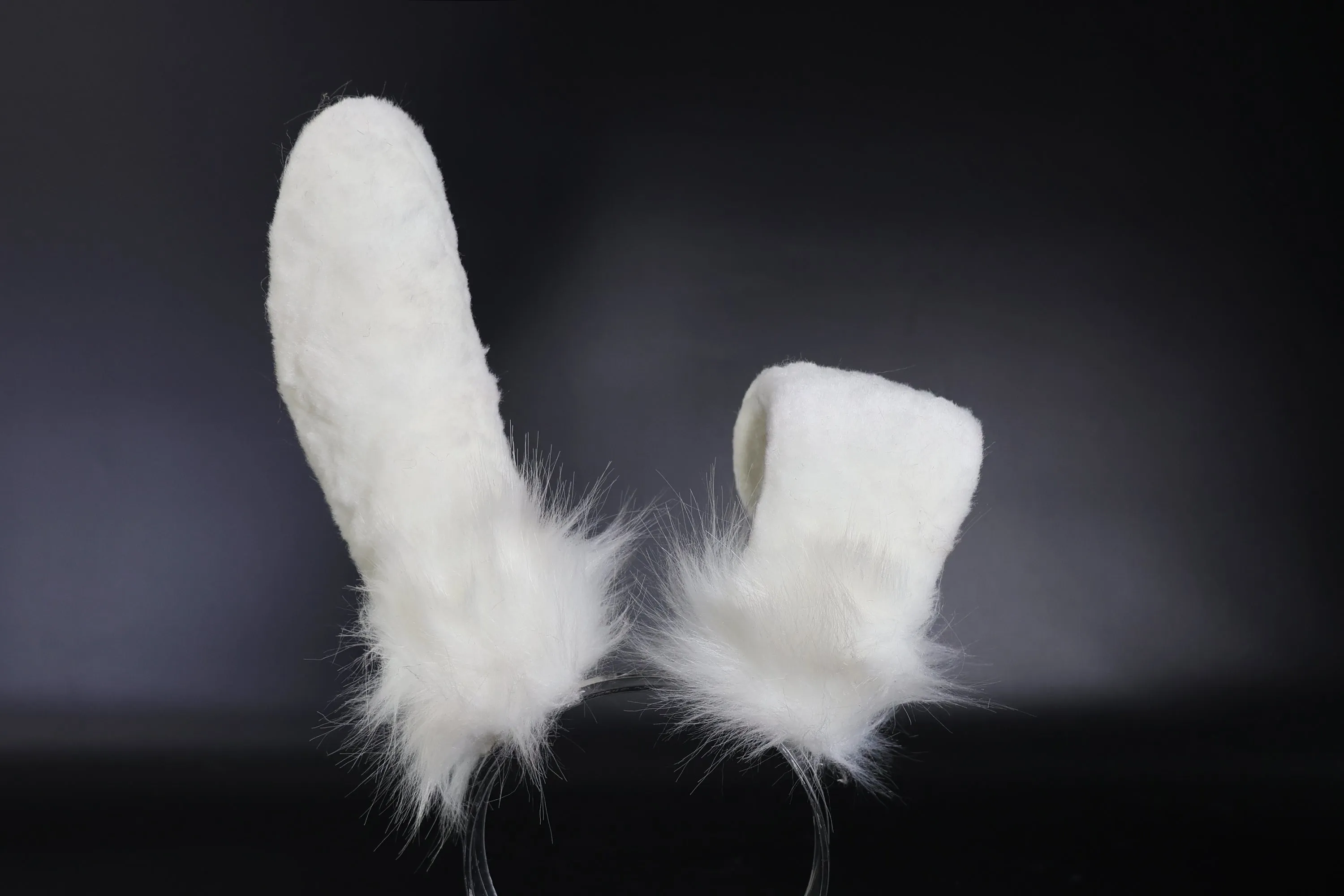 Realistic white faux fur bunny ear and tail set bendable bunny ear cosplay rabbit ear and tail neko ear petplay ear bunnyplay anime cosplay