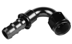 Redhorse Performance -4AN 120 Degree Push Lock Hose End - Black - 2120-04-2