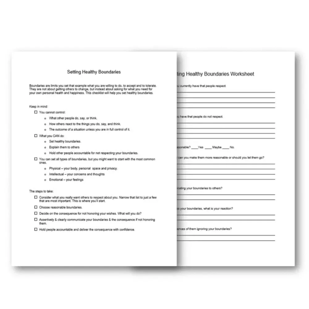 Setting Your Healthy Boundaries PLR Checklist & Worksheet