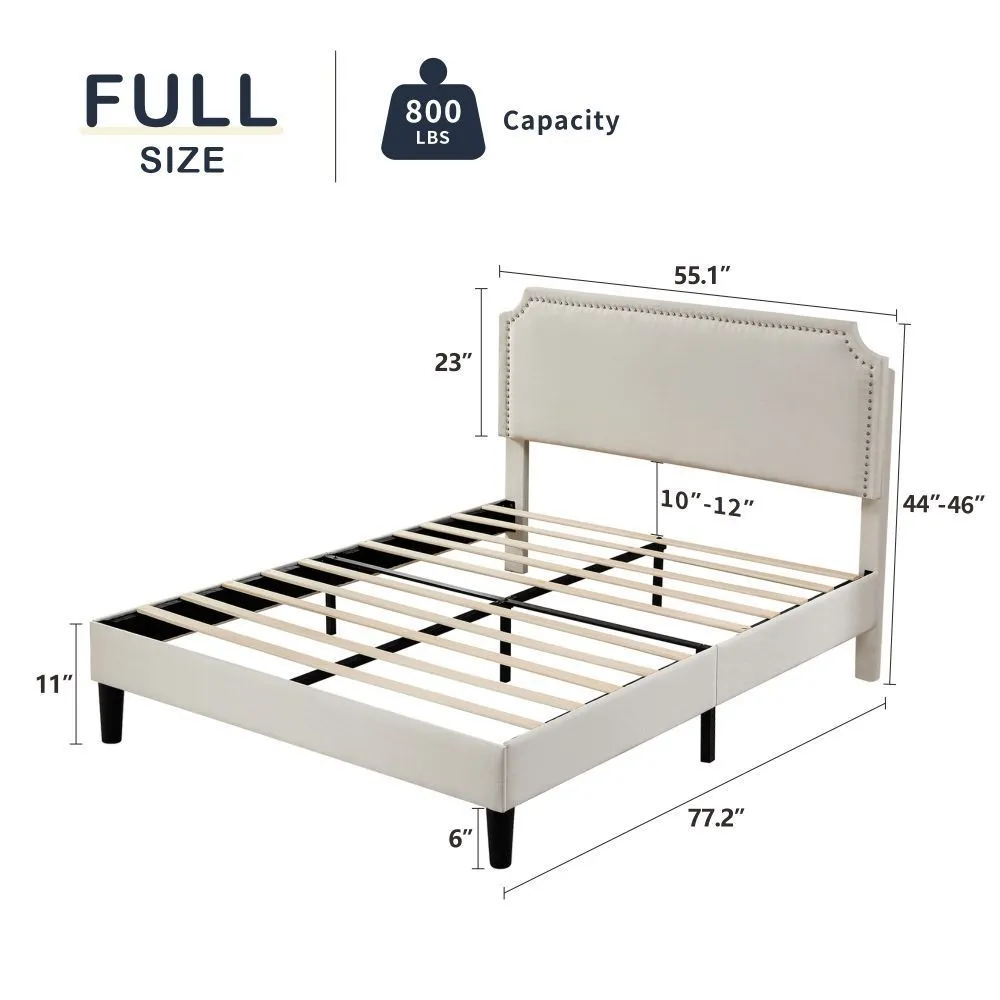 Solanas Full Size Platform Bed Frame - Beige