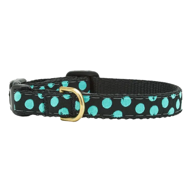 Teacup Collar | Black & Aqua Dots