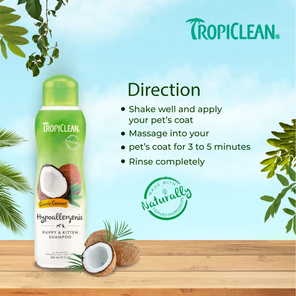 Tropiclean Gentle Coconut Hypoallergenic Shampoo for Dogs and Cats