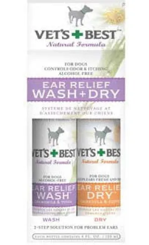 Vet's Best Ear Relief Wash & Dry 8oz