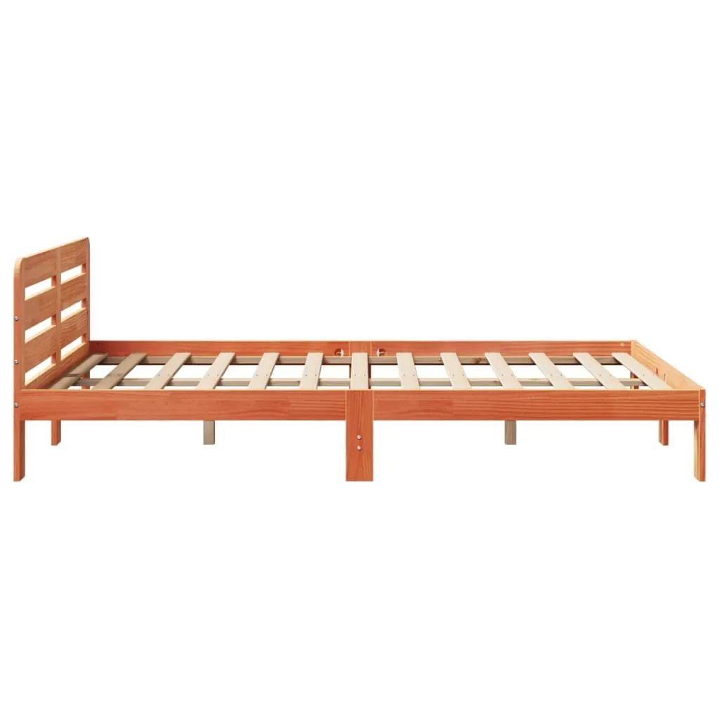 vidaXL Bed Frame without Mattress Wax Brown 160x200 cm Solid Wood Pine