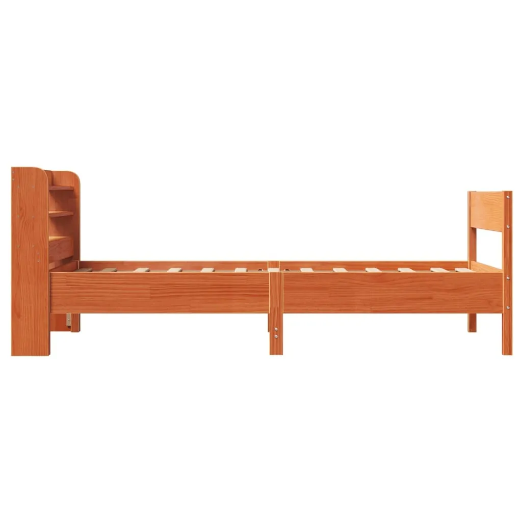 vidaXL Bed Frame without Mattress Wax Brown 90x190 cm Single Solid Wood Pine