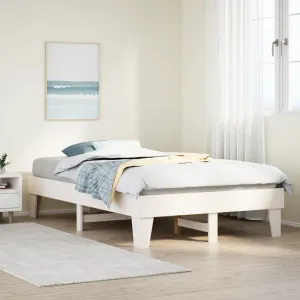 vidaXL Bed Frame without Mattress White 120x190 cm Small Double Solid Wood Pine