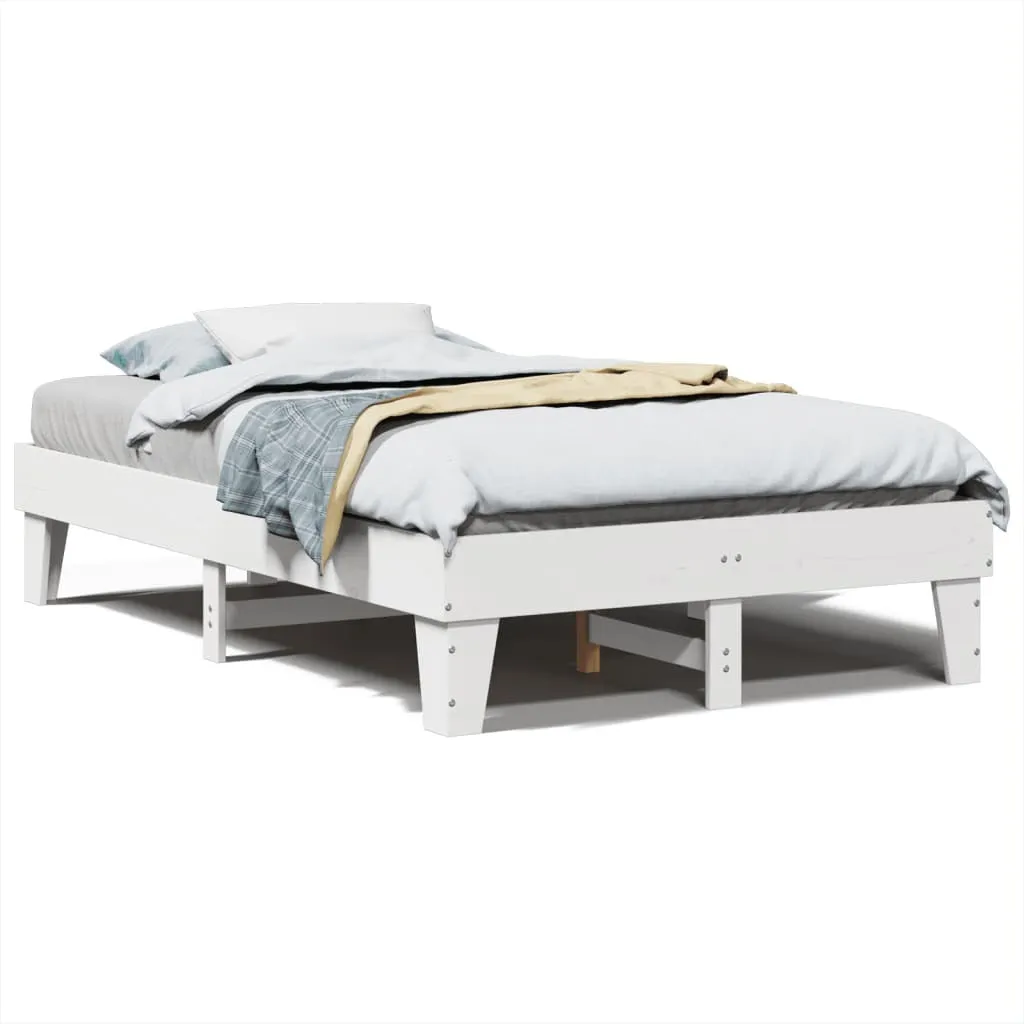 vidaXL Bed Frame without Mattress White 120x190 cm Small Double Solid Wood Pine