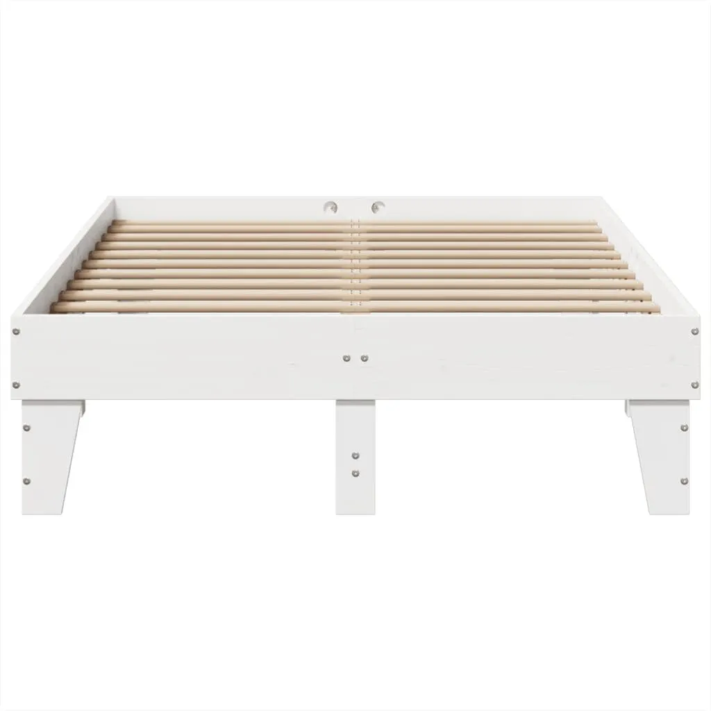 vidaXL Bed Frame without Mattress White 120x190 cm Small Double Solid Wood Pine