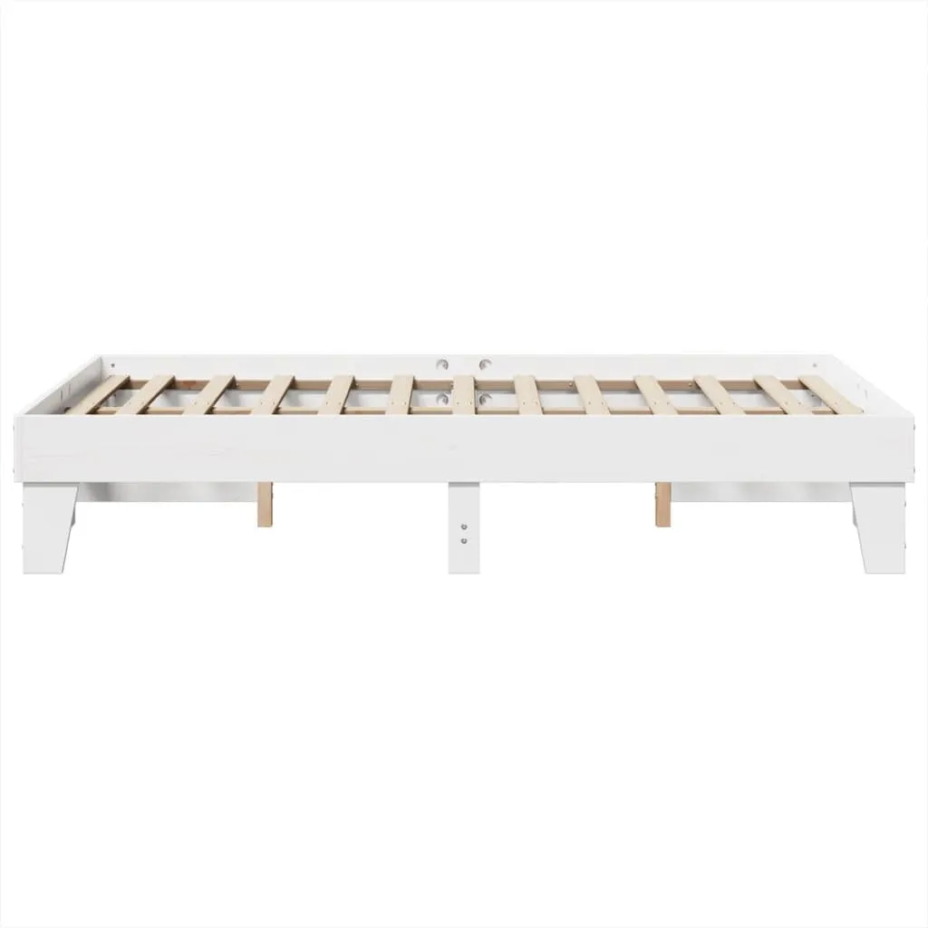 vidaXL Bed Frame without Mattress White 120x190 cm Small Double Solid Wood Pine