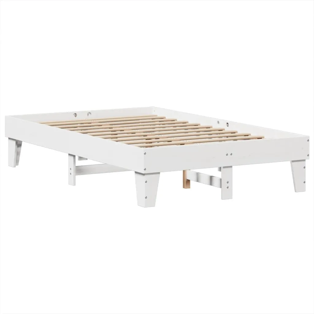 vidaXL Bed Frame without Mattress White 120x190 cm Small Double Solid Wood Pine