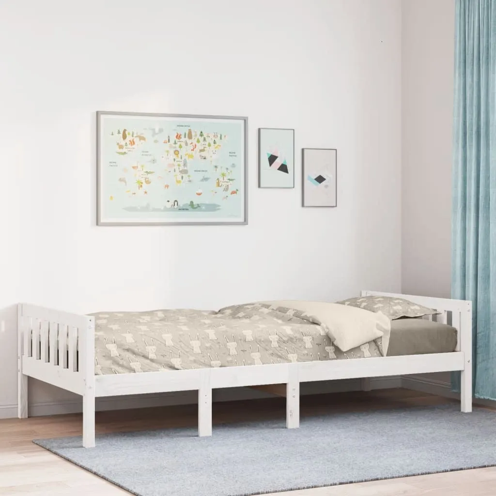 vidaXL Children's Bed without Mattress White 90x200 cm Solid Wood Pine