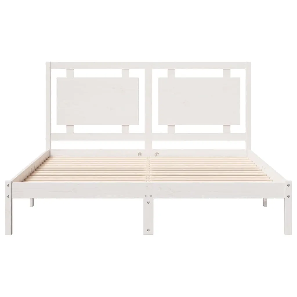 vidaXL Extra Long Bed Frame without Mattress?White 160x220 cm Solid Wood