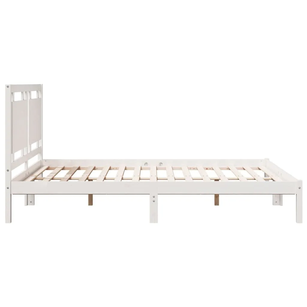 vidaXL Extra Long Bed Frame without Mattress?White 160x220 cm Solid Wood