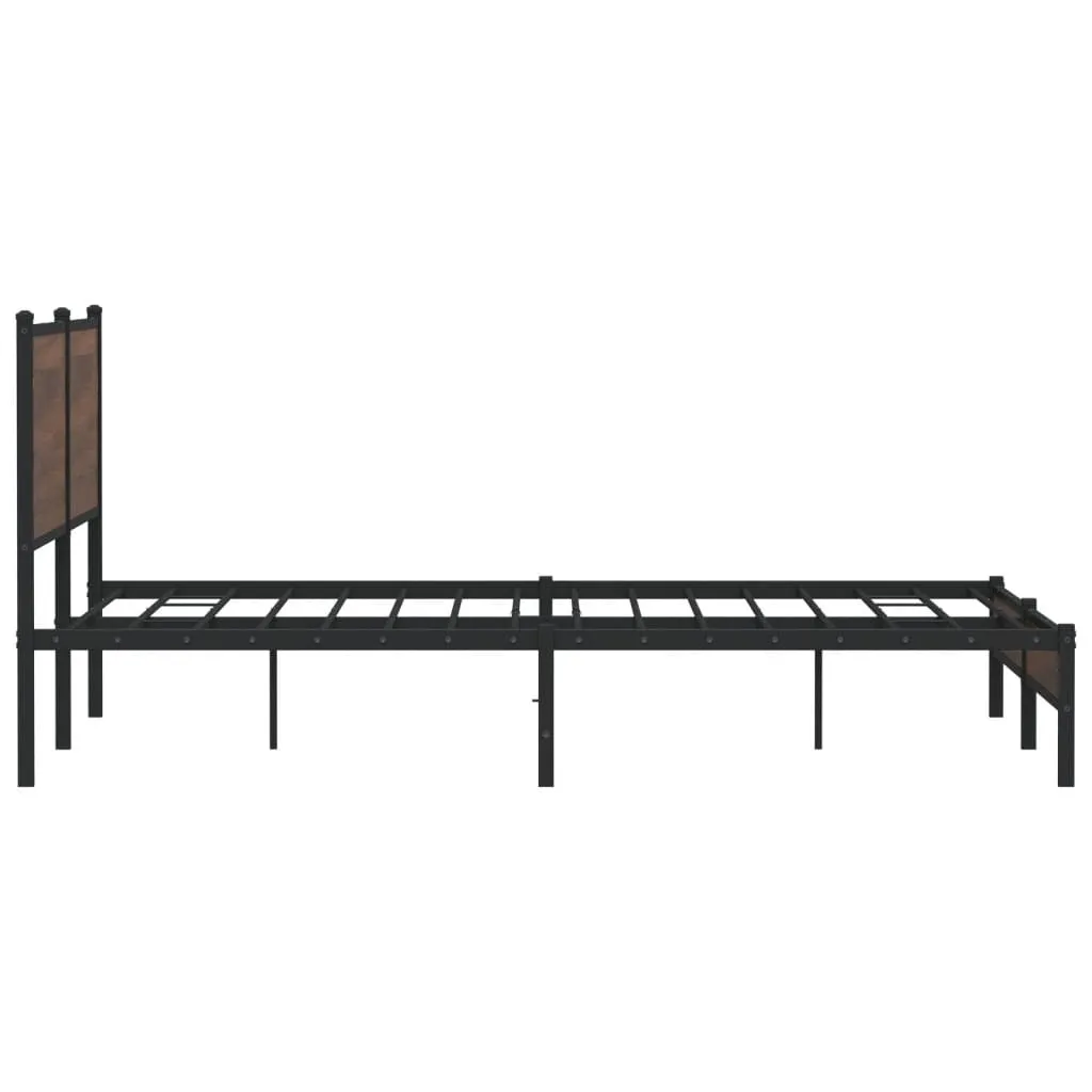 vidaXL Metal Bed Frame without Mattress Brown Oak 180x200 cm Super King