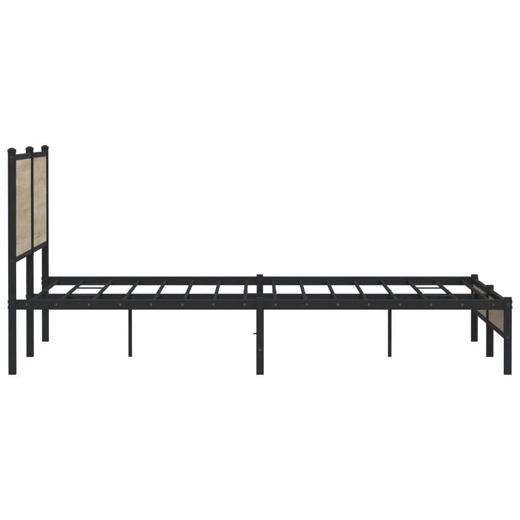 vidaXL Metal Bed Frame without Mattress Sonoma Oak 160x200 cm