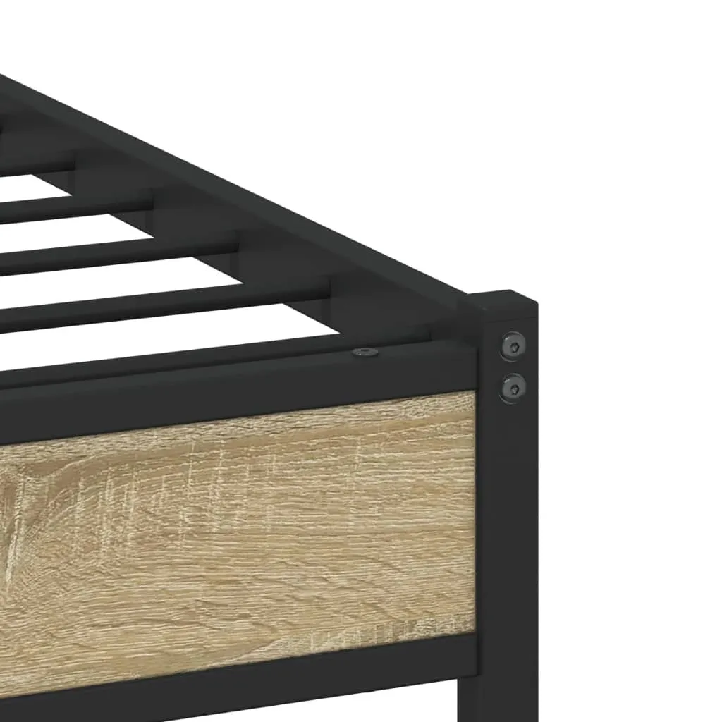 vidaXL Metal Bed Frame without Mattress Sonoma Oak 160x200 cm