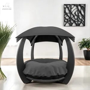 WLO® Black Circular Modern Cat Bed