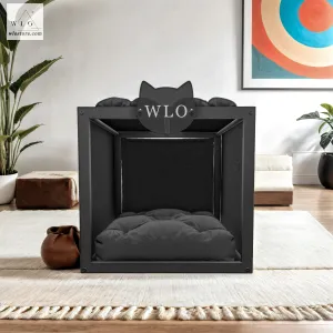 WLO® Black Pueblo Modern Cat Bed