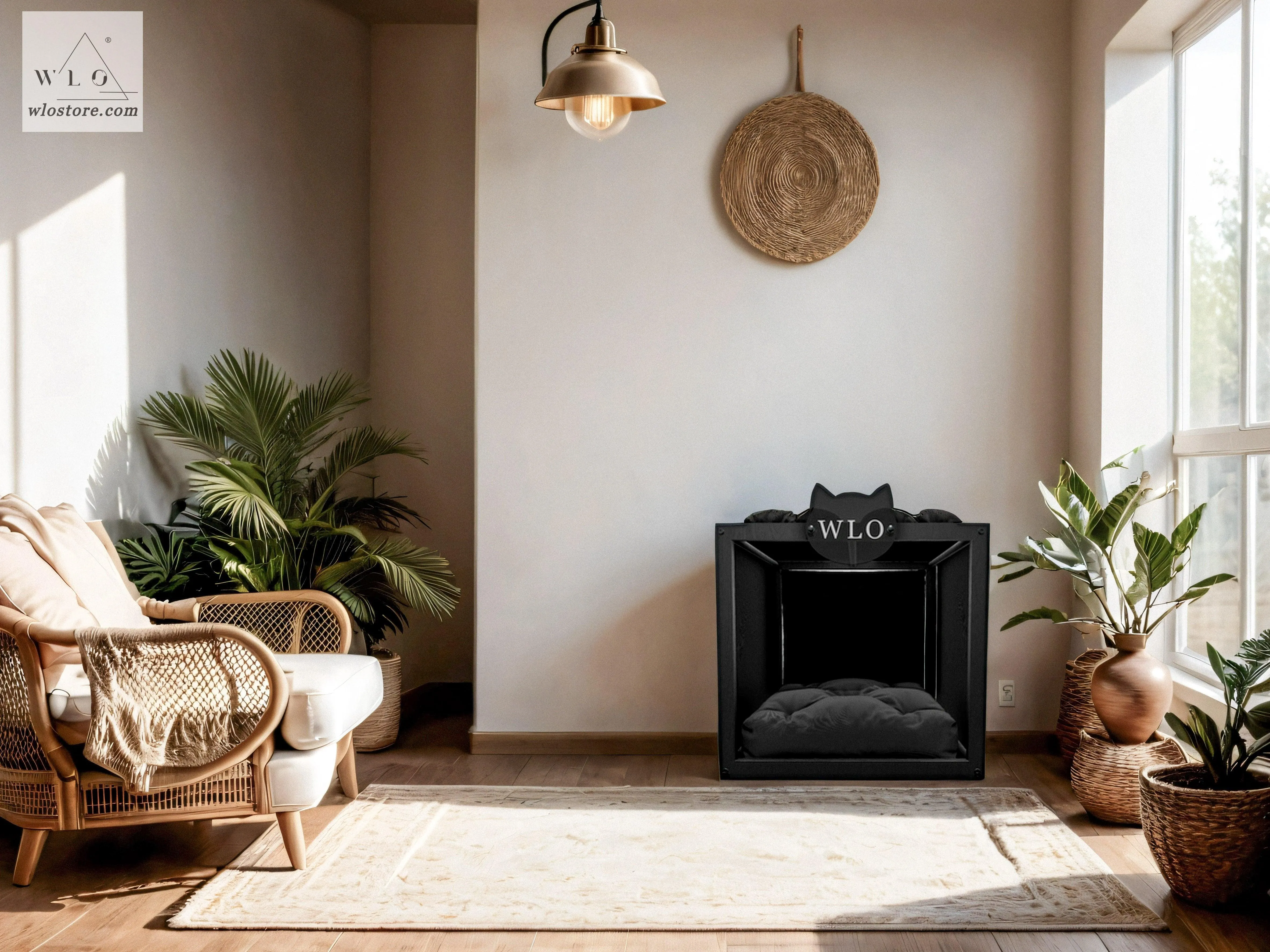 WLO® Black Pueblo Modern Cat Bed