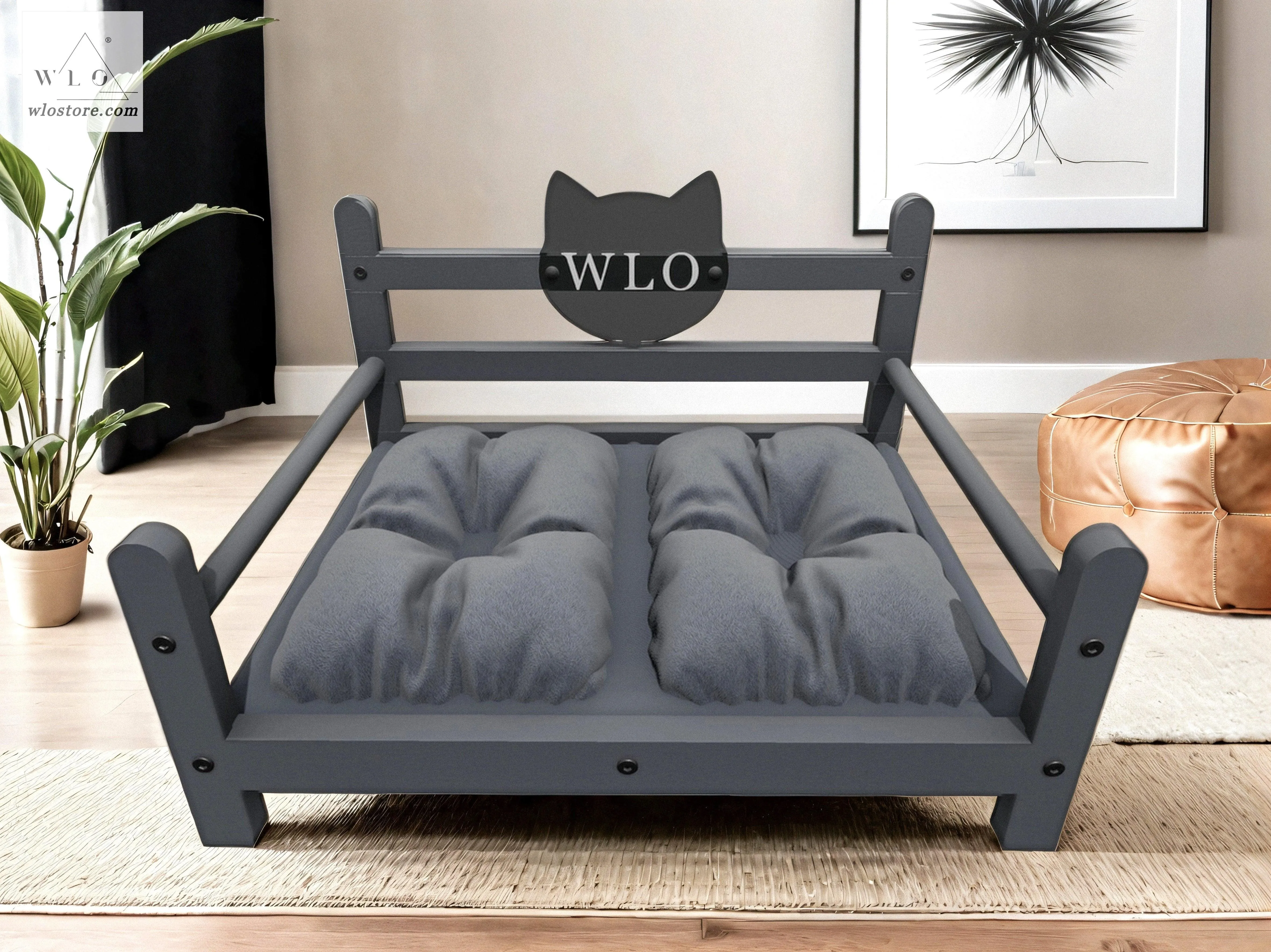 WLO® Gray Basic Modern Cat Bed