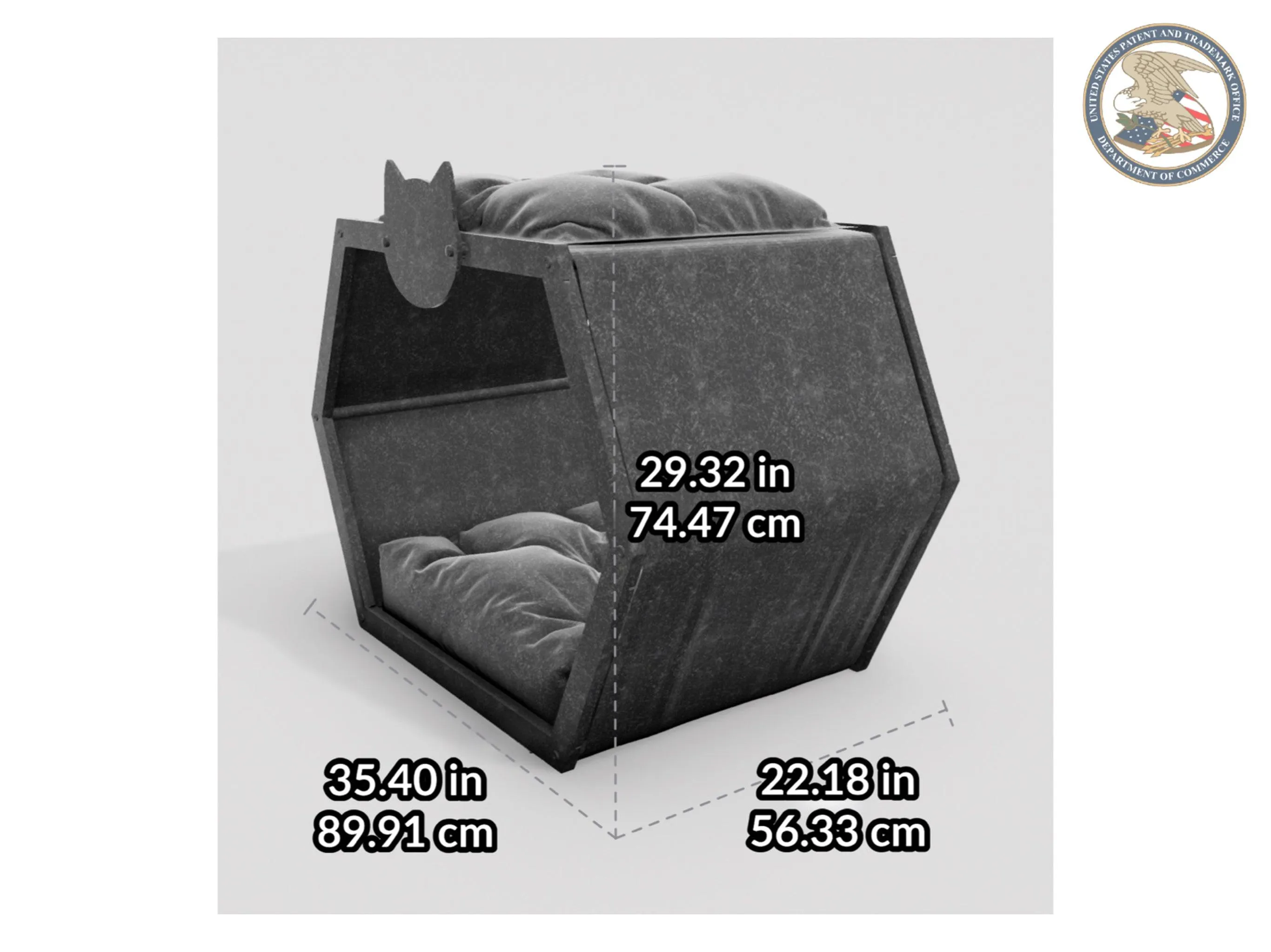 WLO® Gray Hexxon Modern Cat Bed