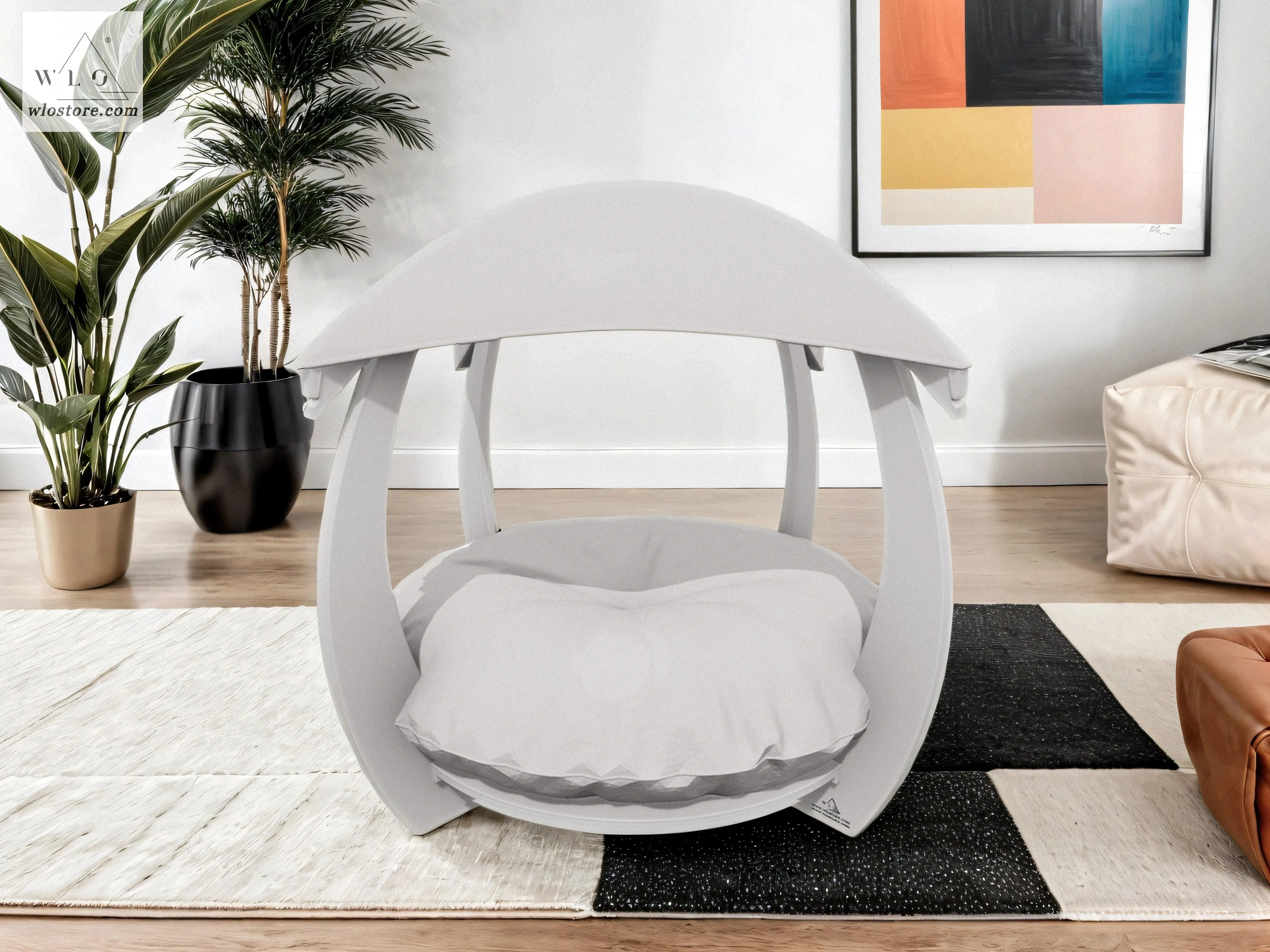 WLO® White Circular Modern Cat Bed