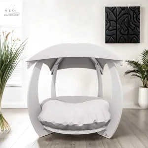 WLO® White Circular Modern Cat Bed