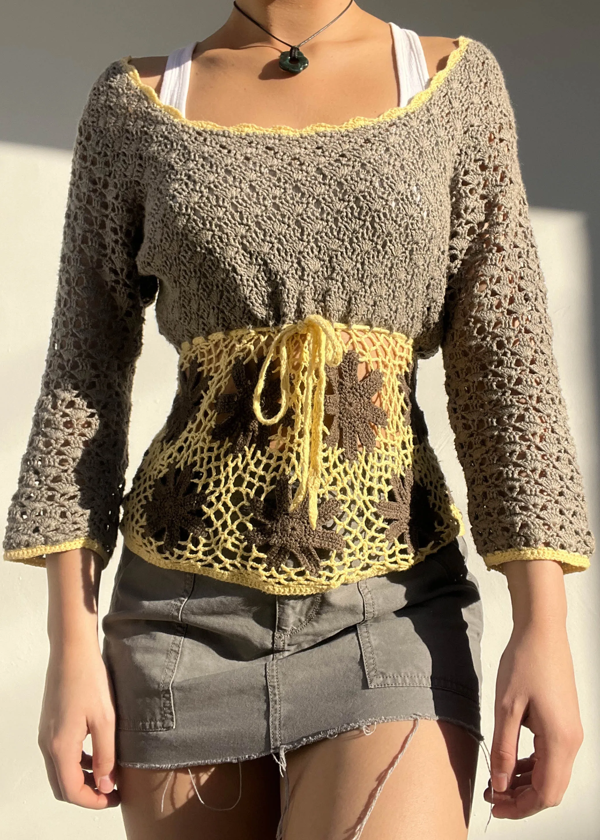 Y2k Crochet Knit Top (M)